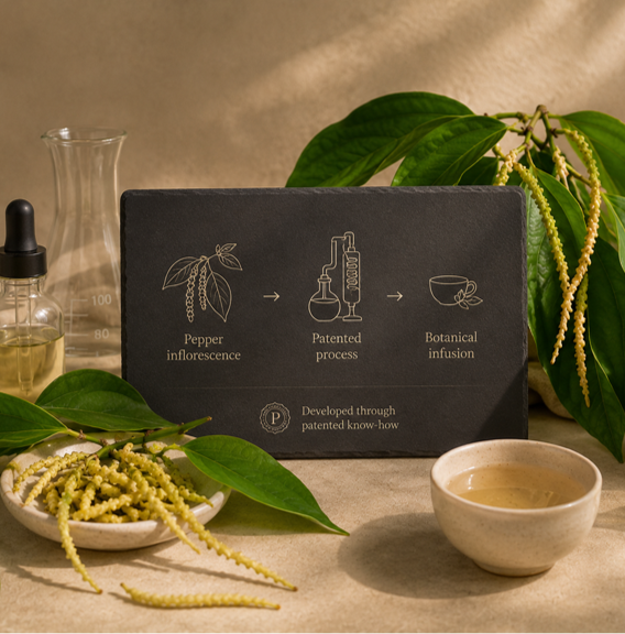 From Kampot Pepper Inflorescence to Herbal Infusion
