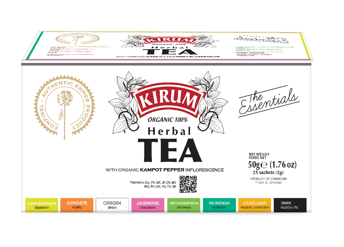 Kirum Herbal Tea The Essentials box, 8 flavors x 25 sachets, 50g