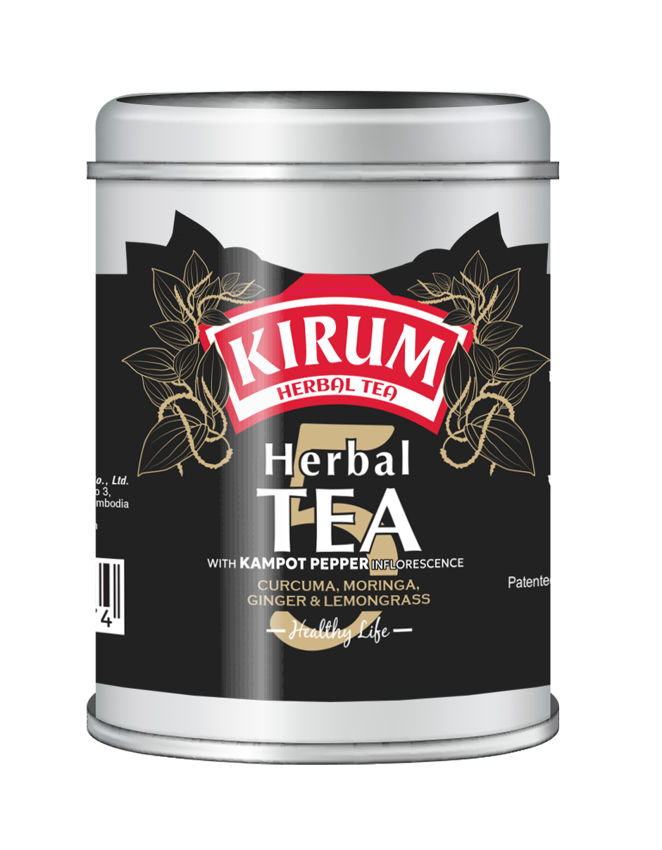 Kirum Herbal Tea Kirum5 Mix tin, 30g, Curcuma Moringa Ginger and Lemongrass blend, Healthy Life