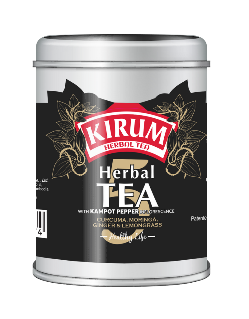 Kirum Herbal Tea Kirum5 Mix tin, 30g, Curcuma Moringa Ginger and Lemongrass blend, Healthy Life
