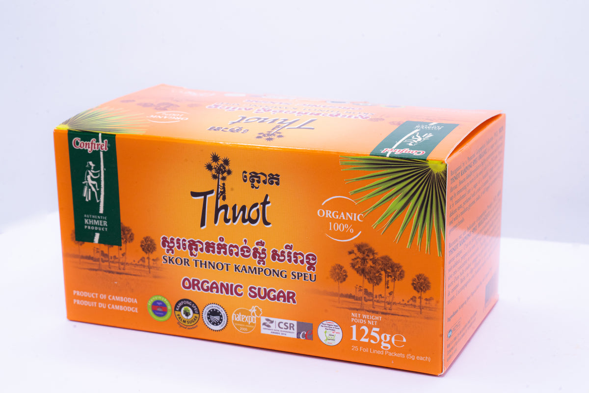 Thnot organic Kampong Speu palm sugar sachets 25×5g